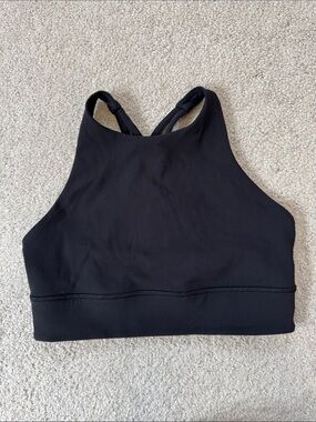 lululemon Energy Bra High-Neck Ribbed Black Sz10